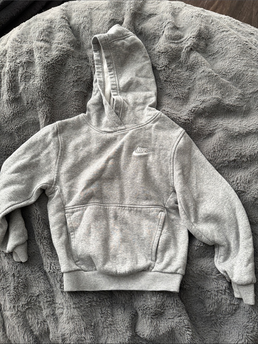 Nike Kids Heather Gray Hooded Pullover Sweatshirt